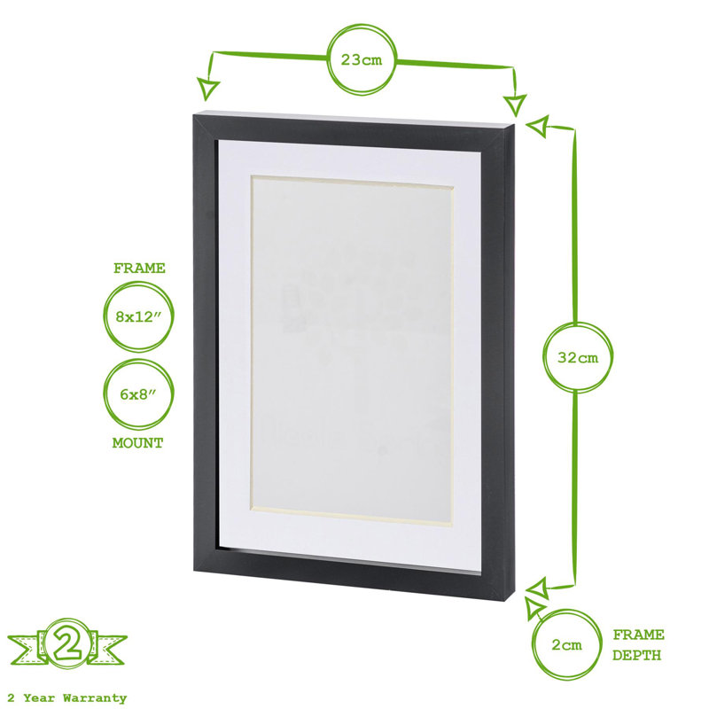 Photo Frame with A5 Mount - A4 (8" x 12") - Grey/White