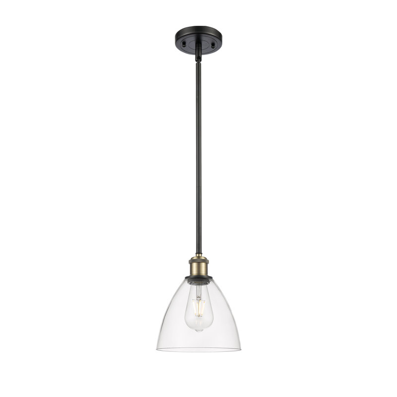 1 - Light Single Drop Pendant Pendant, Black Antique Brass