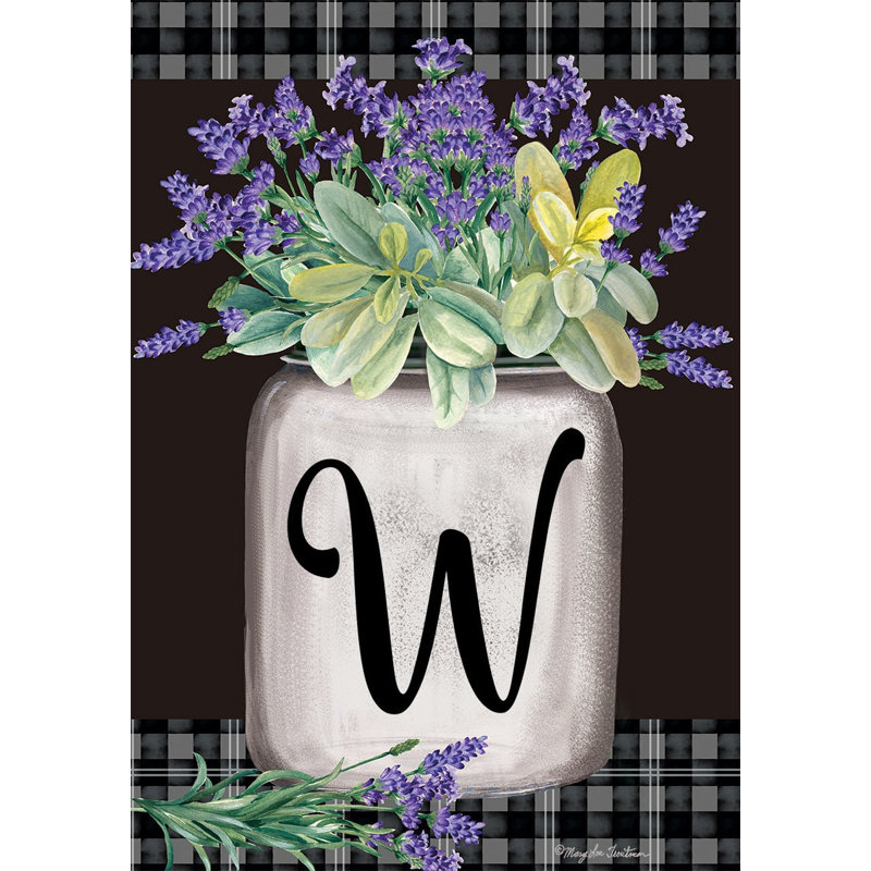 Drapeau de jardin ferme monogramme lettre W