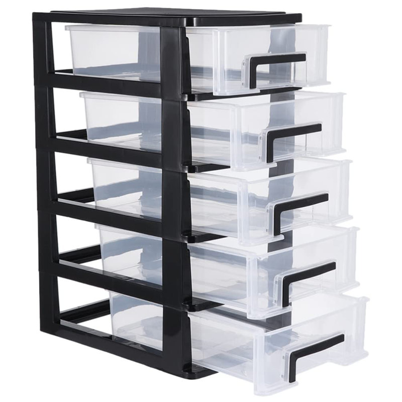 Desk Organizer With Drawer 5 Layers Desktop Storage Organizer Transparent Desk Storage Box Plastic Makeup Organizer For Craft Cosmetics Sundries