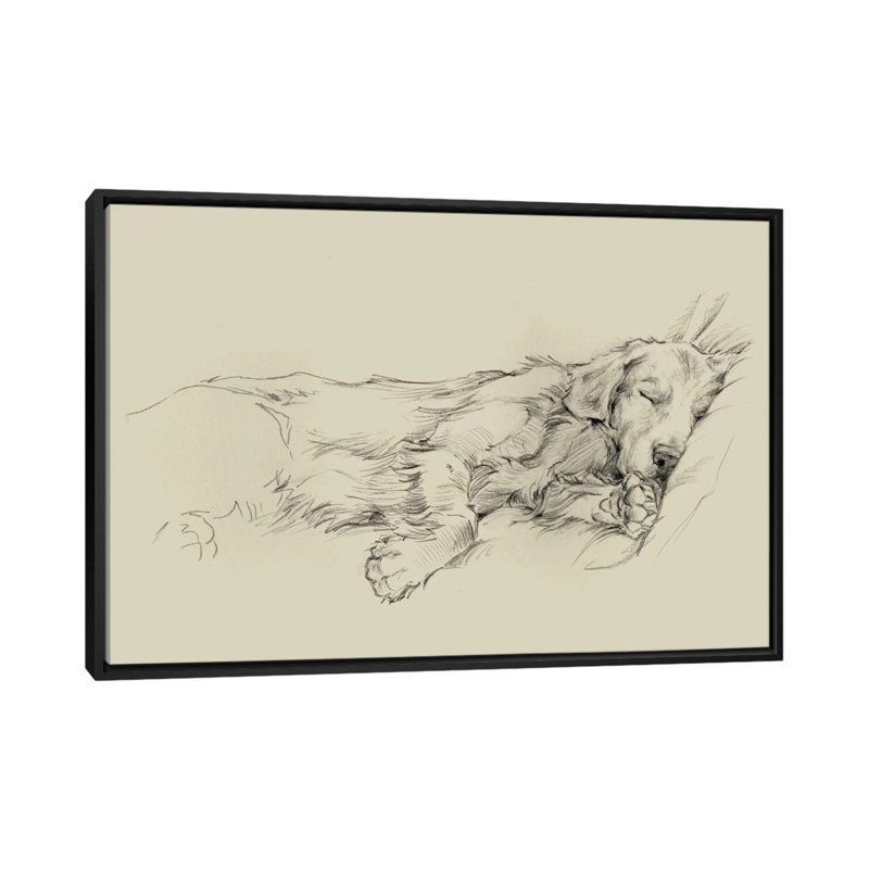 «Dog Days III», impression sur toile, H 18 po x l 26 po x p 1,5 po, Toile avec cadre noir