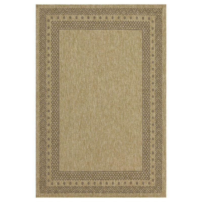 Jute / Mocha 5 pi. 3 po X 7 pi 3 po Tapis intérieur / extérieur, Rectangle 5 pi 3 po x 7 pi 3 po