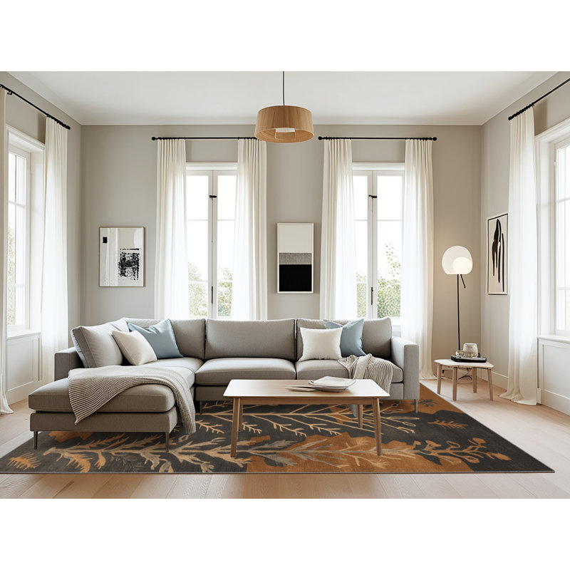 Machine Washable Nature Gray Area Rug, Rectangle 8' x 12'