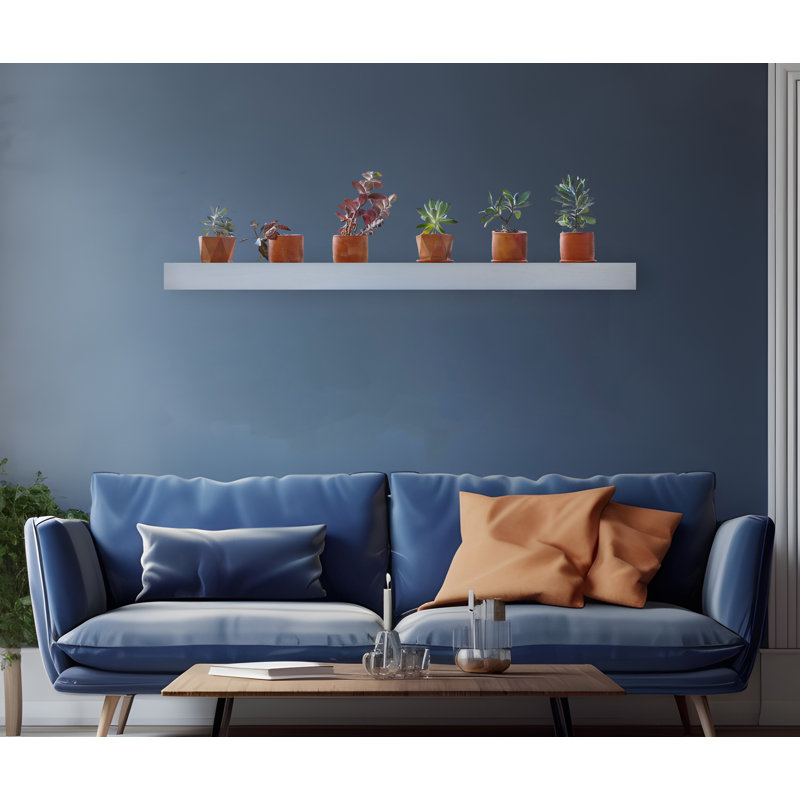 Chierika Oak Accent Shelf, Gray, 4" H x 62" W x 6" D
