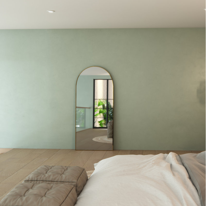 Kira Metal Mirror, Satin Brass, 67" x 30"
