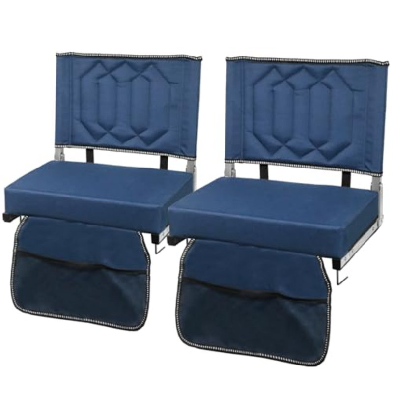 Stadium Seats With Back Support And Thick Cushion Bleacher Seats With Backs And Cushion Wide, Stadium Chairs Include Shoulder Strap And Pocket, Perfect For Sports Events