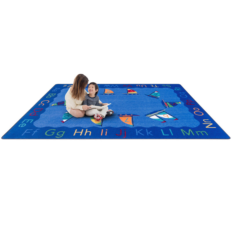Tapis éducatif à voile lisse, Rectangle 5 pi 4 po x 7 pi 8 po