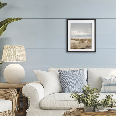 «Coastal Dreams Seagulls», reproduction sous verre encadrée, design par Amber Sterling