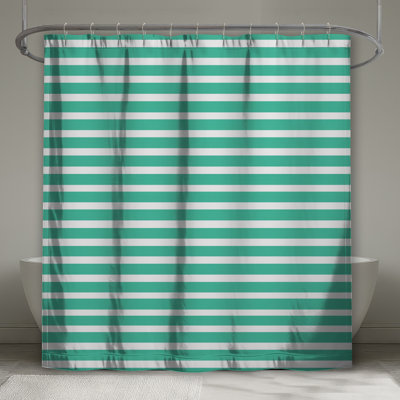 Rideau de douche à rayures - Motif décoratif de salle de bain minimaliste