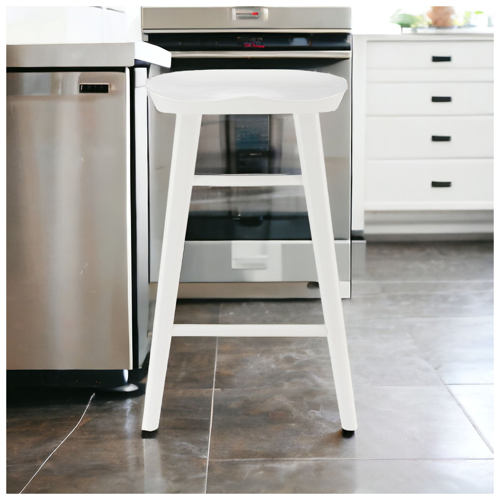 Anzie Bar & Counter Stool, Counter Stool (25.8" Seat Height), White