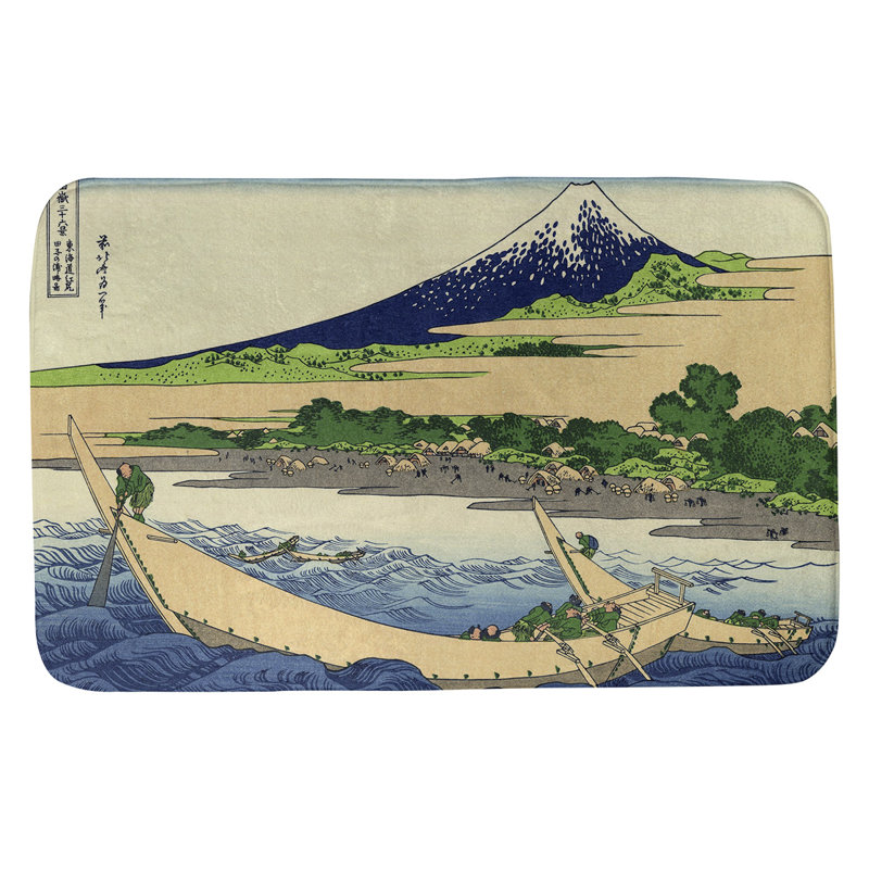 Tapis pour salle de bain tago bay shore of bay Clair, l 17 po x L 24 po, Bleu / Jaune