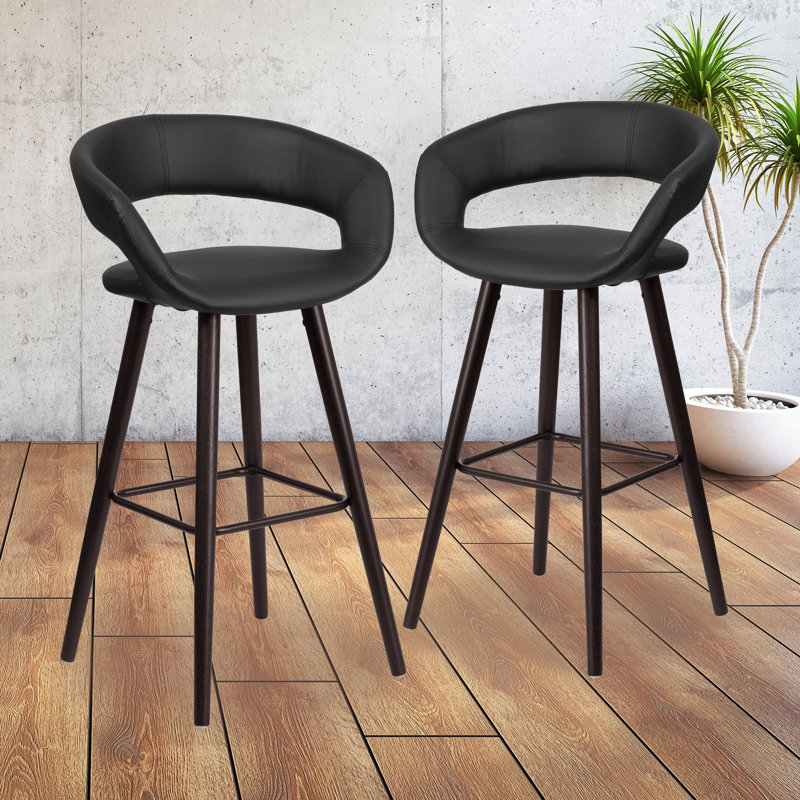 Tabouret de bar et de comptoir Palafox, Noir, Tabouret de bar (hauteur d'assise de 29,5 po)
