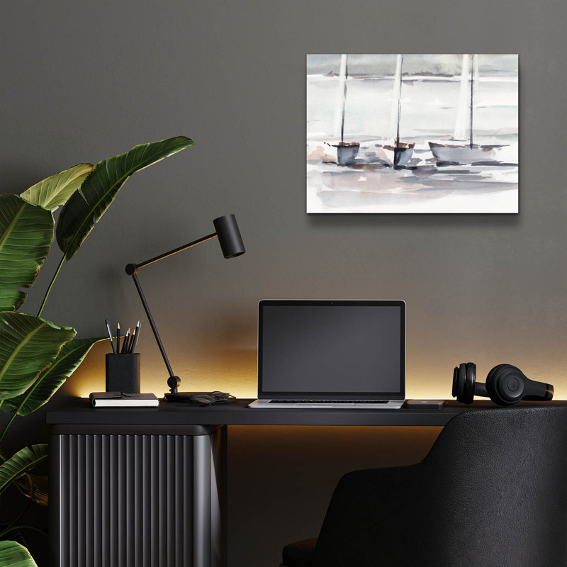«Caribbean Sails 1» par Ethan Harper, art mural en verre acrylique, H 12 po x l 16 po x P 0,13 po