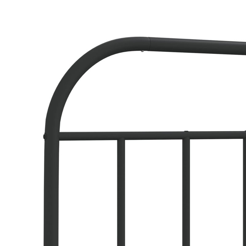 Base de lit en métal avec tête de lit sans matelas Wolfbert, Noir