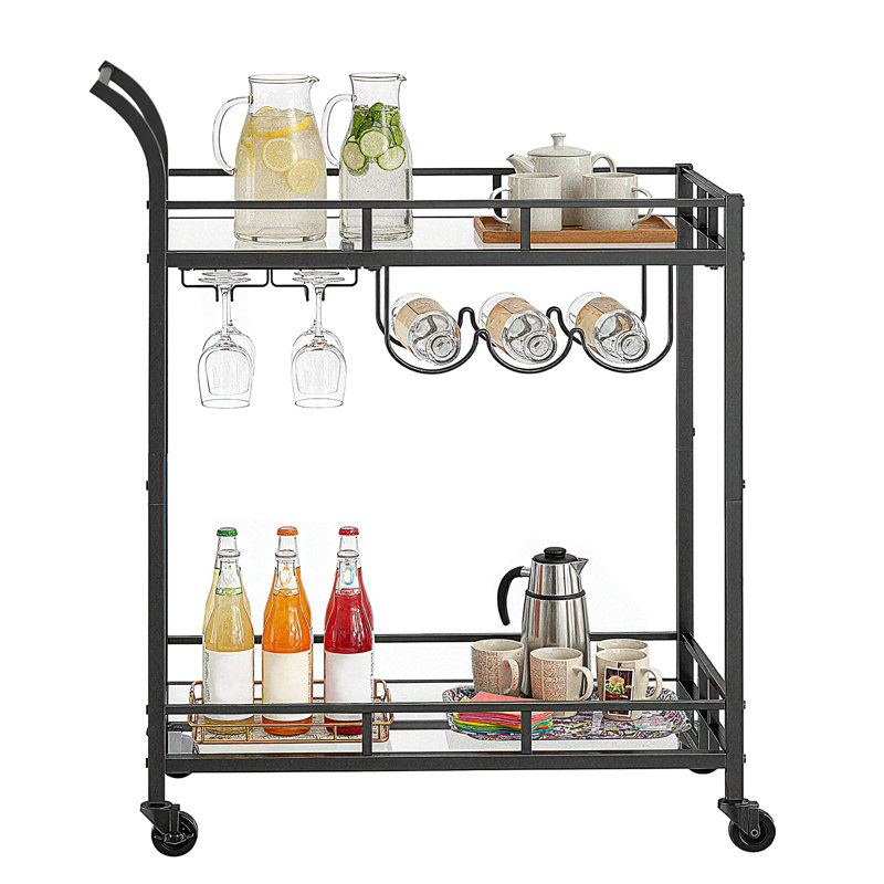 Aarnav Metal Bar Cart, Black