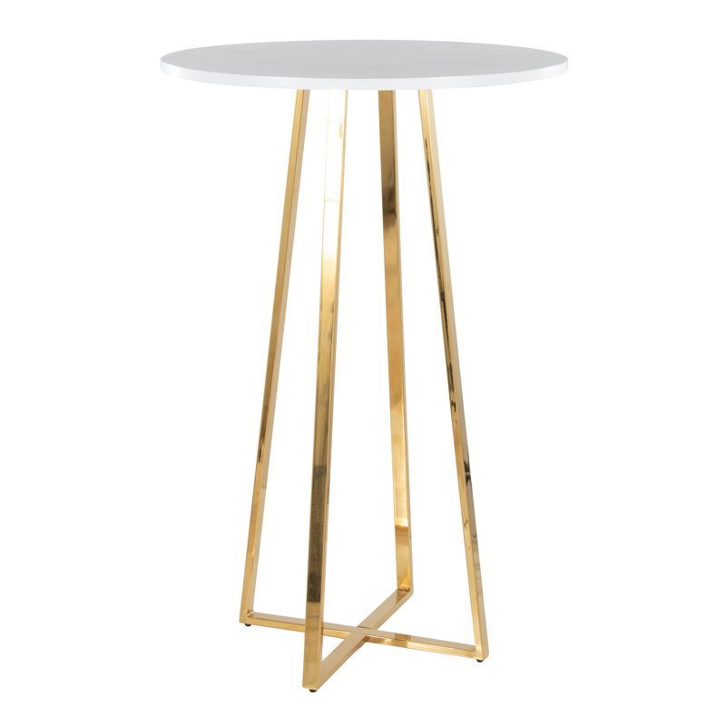 Table de bar et de comptoir Rayna, Doré, 42", Noir, noir, noir, noir