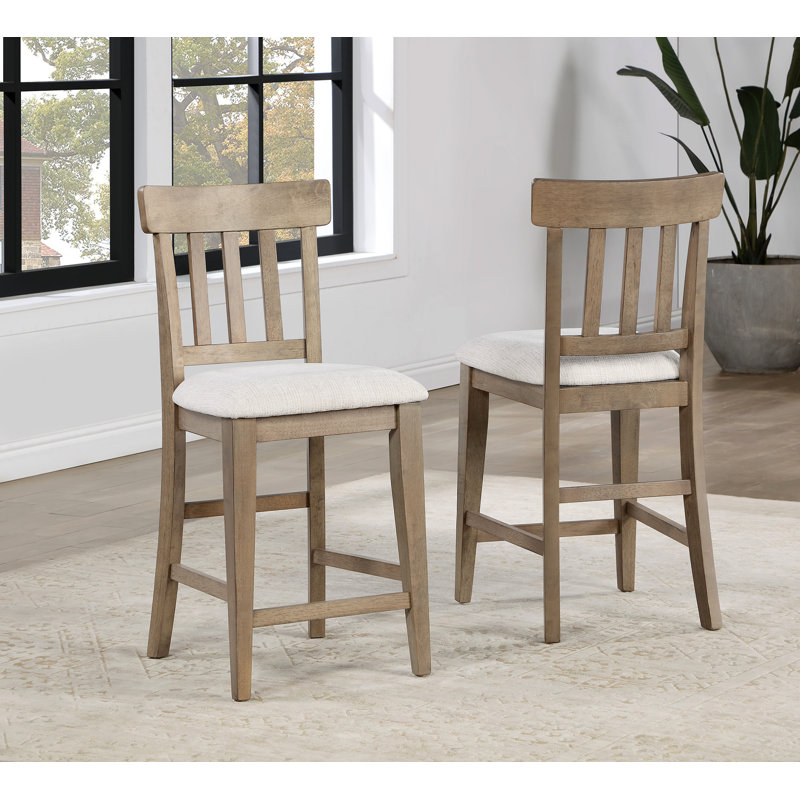 Chaise de comptoir (ensemble de 2), Marron clair