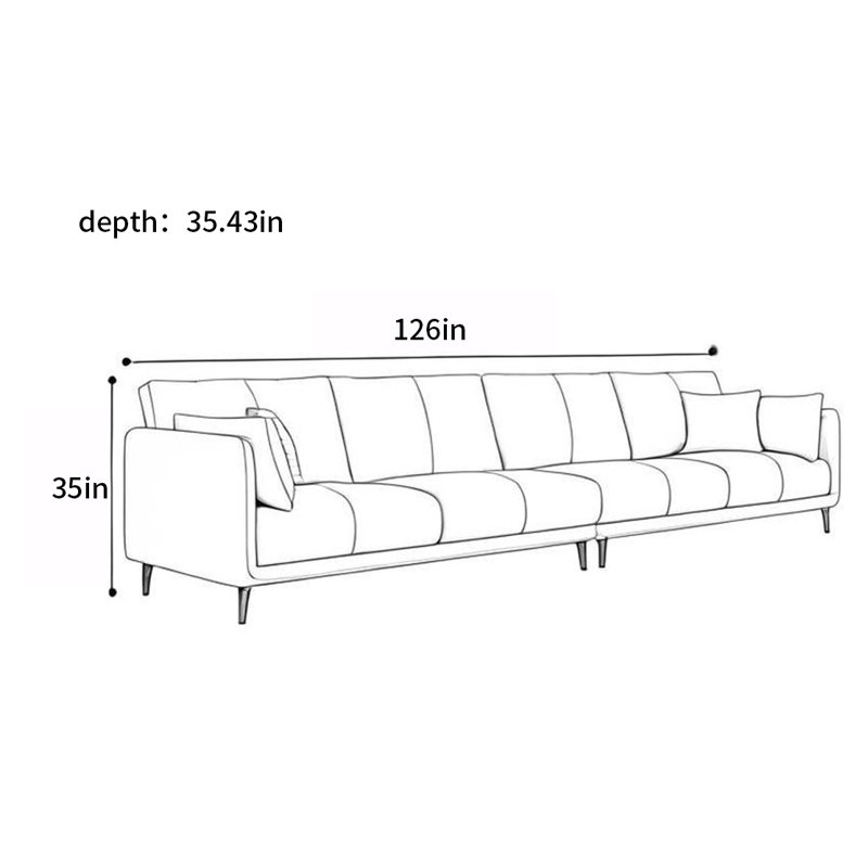 Straight-line Italian modern minimalist sofa