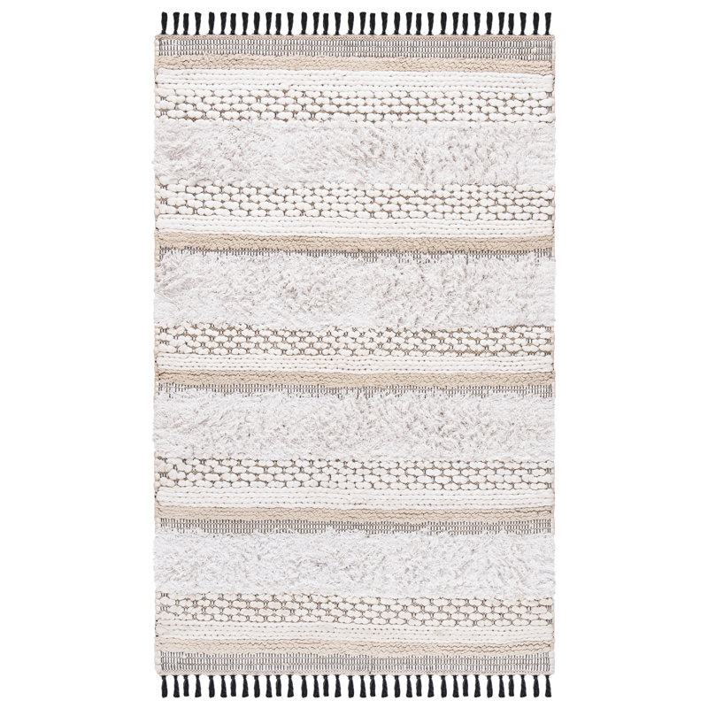 Rusanda Flat Weave Cotton Striped Rug, Rectangle 4' x 6'