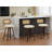 (Set Of 3)26" W Swivel Sturdy Wood Frame With Thick Upholstered And Pu Leather Bar Stools, With Rattan Lowback And Footstool Barstools-114239799