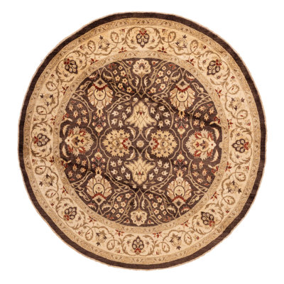 Tapis brun foncé Peshawar Oushak 8 pi 11 po x 9 pi 2 po