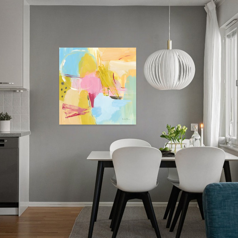 Transition contemporaine II avec art abstrait turquoise, H 32 po x l 32 po