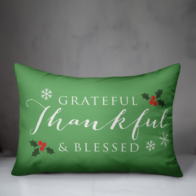  Grateful Thankful Blessed Rectangular Lumbar Cushion