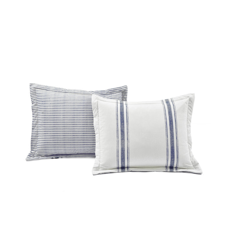 Gilroy Cotton Striped Comforter, Navy, Twin-XL