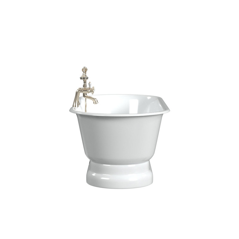 Regal 68'' L Soaking Bathtub, Cast Iron Pedestal Base, White Interior with White Exterior
