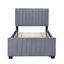Lit plateforme tapissier simple en velours avec lit gigogne simple, gris-1060319834-813397717