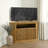 Oak Wood Fluted Door Corner Tv Stand-1712320398