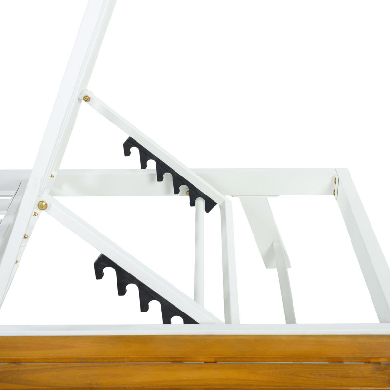 Méridiennes de patio réglables, structure en bois et métal, siège de piscine moderne