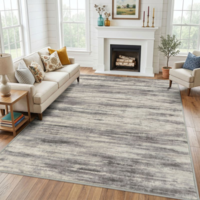 Machine Washable Area Rugs Rubber Backed Rug for Bedroom Living Room