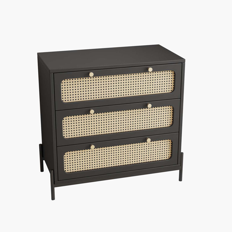 Commode 3 tiroirs Aviyanah Scotty, Gris