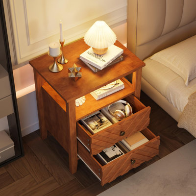 50cm W Manufactured Wood Bedside Table