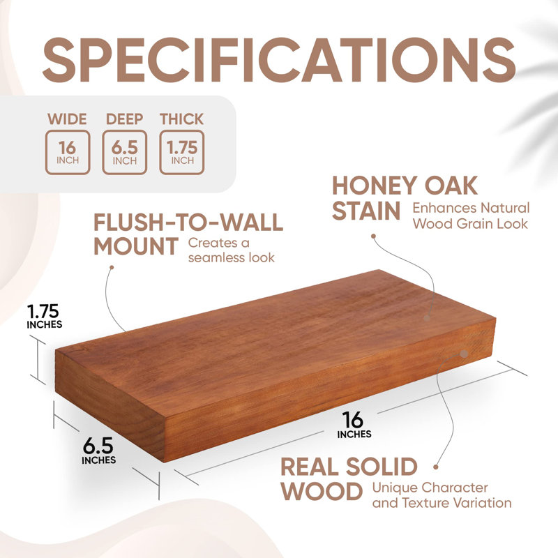 Floating Shelf, Honey Oak