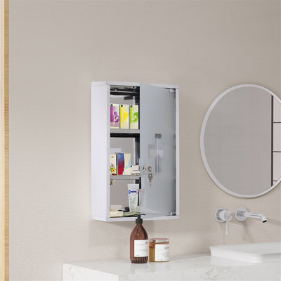 Miroir fixe pour armoire à pharmacie sans cadre 11,7 po H 19,7 po Myoshia