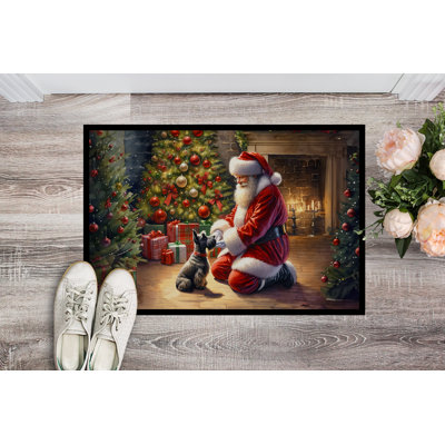Scottish Terrier and Santa Claus Doormat