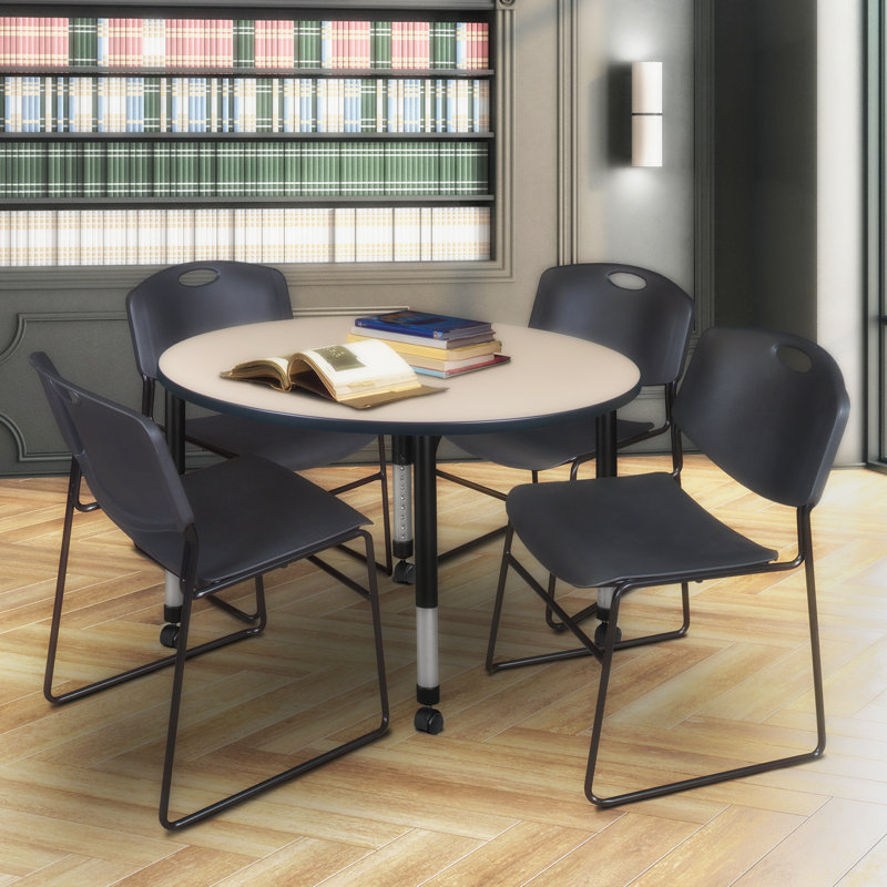 Ensemble de table de salle à manger et de chaises Kee, Cerise / noir, H 34 po x L 48 po x l 48 po