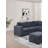 Beautiful 4-Piece Sectional Set W/ Ottoman Dark Gray One Arm Loveseat Corner Wedge Corduroy Upholstered Plush Couch-1241606967
