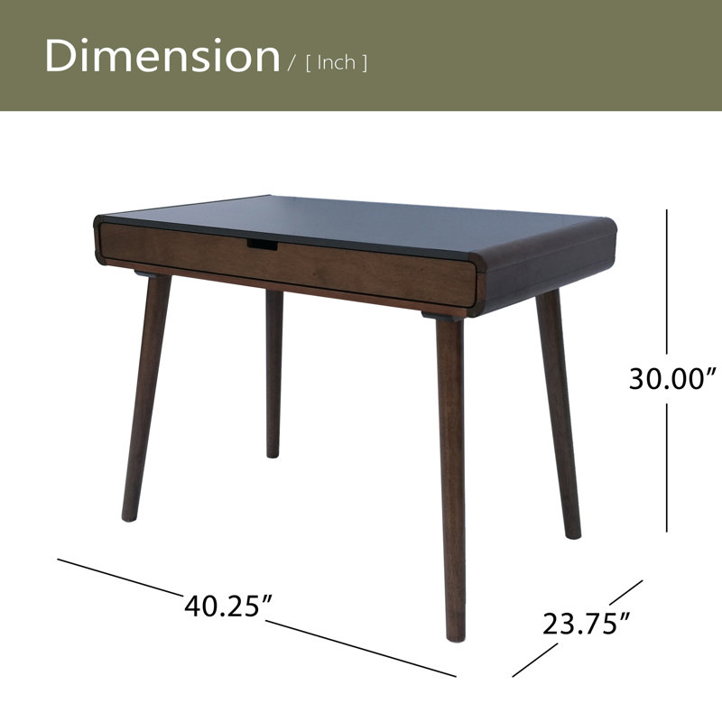 Bureau d'écriture avec grands tiroirs, table d'ordinateur pour espace de travail ou entrée