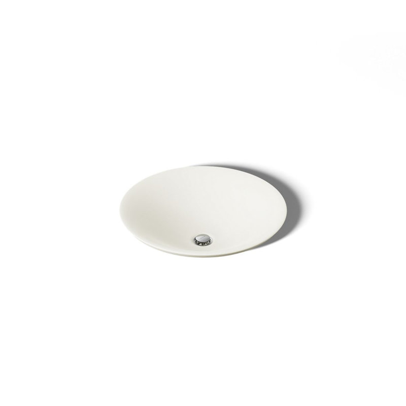 Carillon Circular Vessel Bathroom Sink, Biscuit