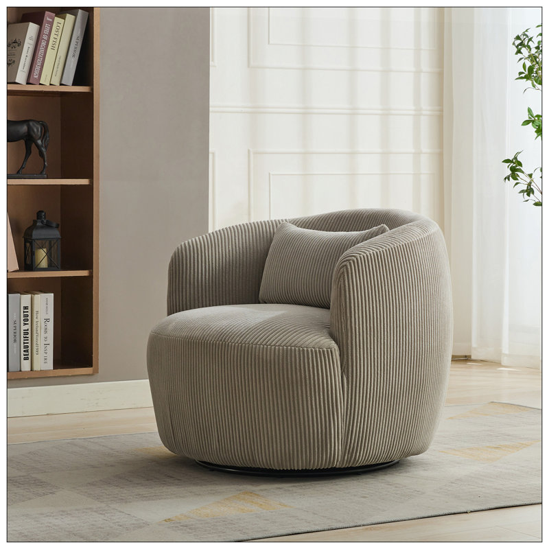 Accent Chairs, Light Gray Corduroy