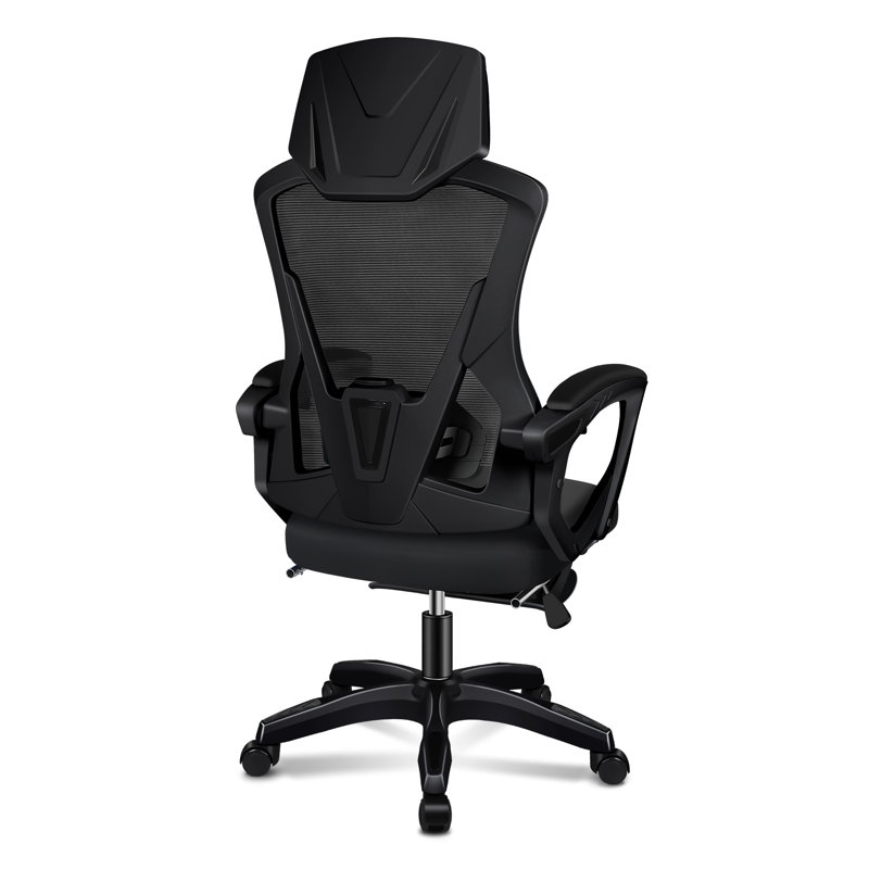 Office Chair with Headrest, Black, Black