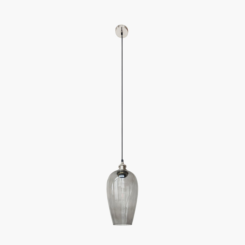 Clio 1 - Light Silver Single Pendant, Smoked