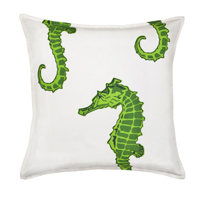  Coussin décoratif en toile de coton Seahorse