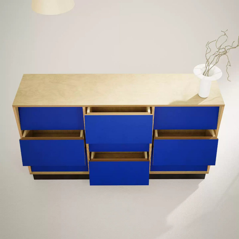 Buffet haut de gamme à neuf tiroirs, Bleu