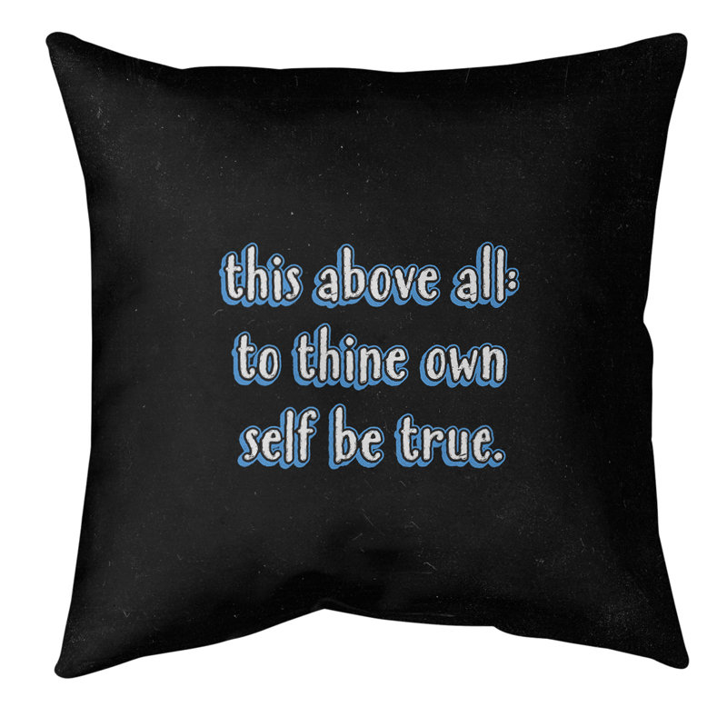 Coussin de sol d’inspiration Shakespeare, H 28 po x l 28 po, Bleu