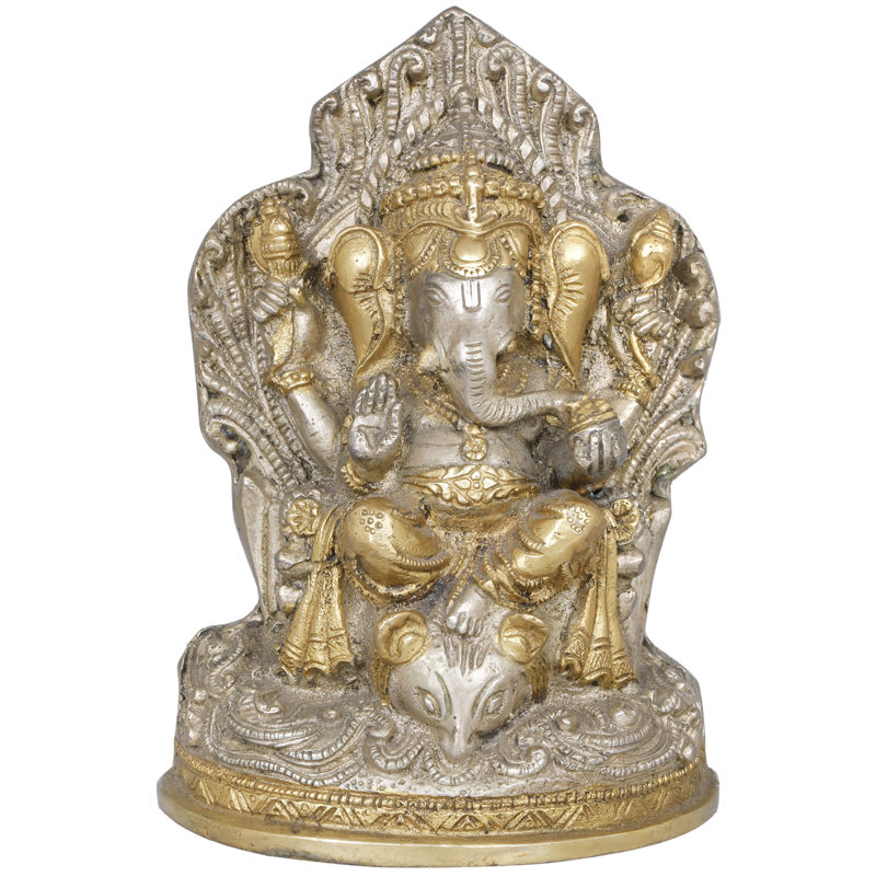 Figurine Trône Ganesha, Argent