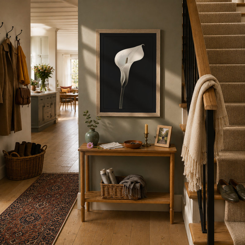 Luminous Calla Lily Botanical - Framed Print, Oak, A4 - 29.7 x 21.0 cm